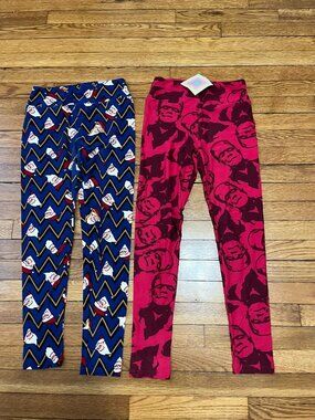 LulaRoe Leggings OS One Size Lot of 2 Soft Patterned one new with tags